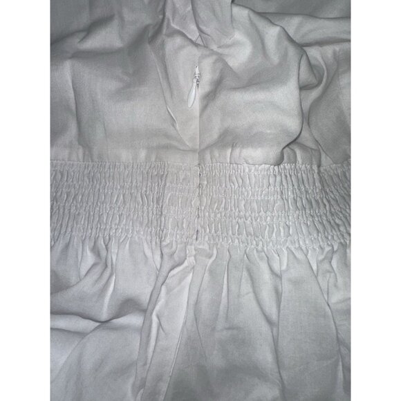 Hale Bob Womens Small Dress White Mini Fit Flare V Neck Tiered Cotton Boho Small - Picture 11 of 12